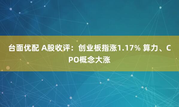 台面优配 A股收评：创业板指涨1.17% 算力、CPO概念大涨